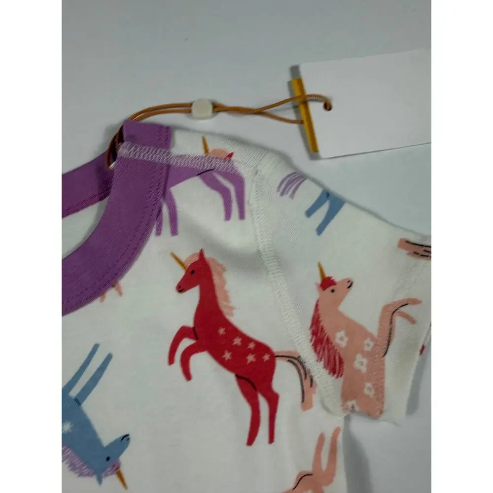 NEW Quince Unicorn Short Sleeve Pajamas Set Size 2